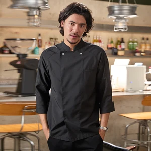 Chu Yibang Long Sleeve Kitchen Apparel Autumn Winter Work Uniform for Hotel Western Restaurant Hot Pot Catering Foldable Design