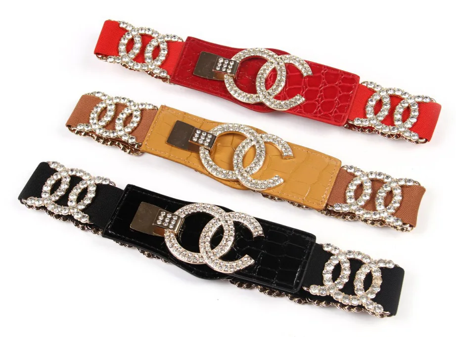 Luxurious Design Sparkling Jewelry Accessory Elegant Rhinestone Crystal  Embellished Stretch Waistband Belt for Prom Dresses