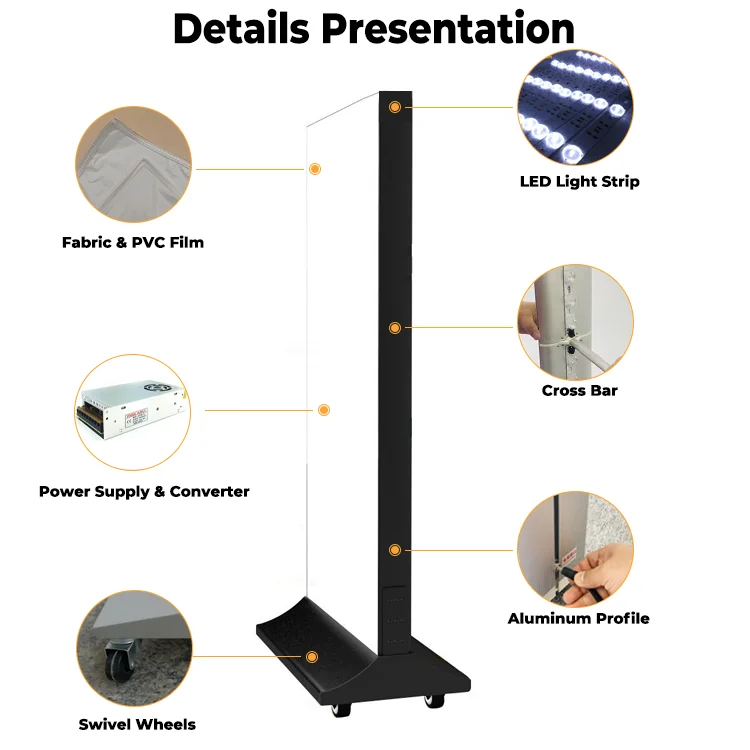 Indoor Outdoor Free Stand Lightbox Cosmetics Restaurant Beer Menu Sign Board Led Box Advertising with Aluminum Frame factory