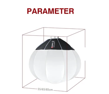 Photo Triopo KQ85 Lantern Softbox KQ85 85cm White Diffuser Ball Lambency Globe Lantern Box detail image