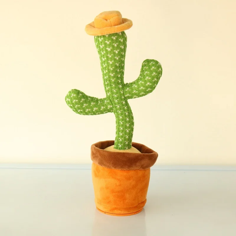New Arrival Custom Hot Sale Luminous Cute Stuffed Flowerpot Dancing Talking Electric Cactus Plush Toy