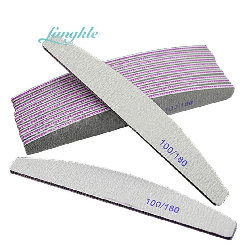 Wholesale Korean Nail Files Half Moon 100/180 Custom Nail Files Double ...