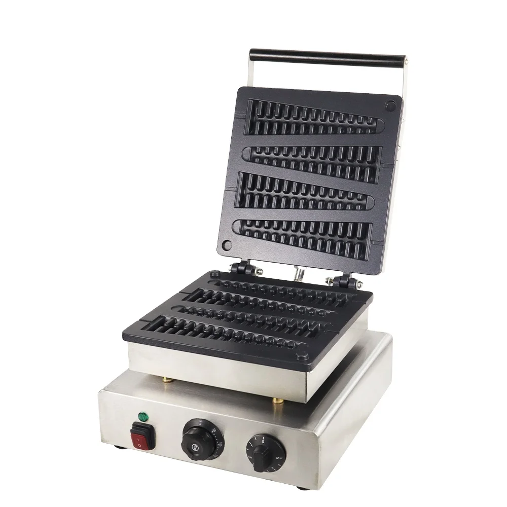 Commercial Machine Stick Waffle Machine Crispy Snack Maker Waffle Stick Machine with Cast  Iron Plate Fishball Frill