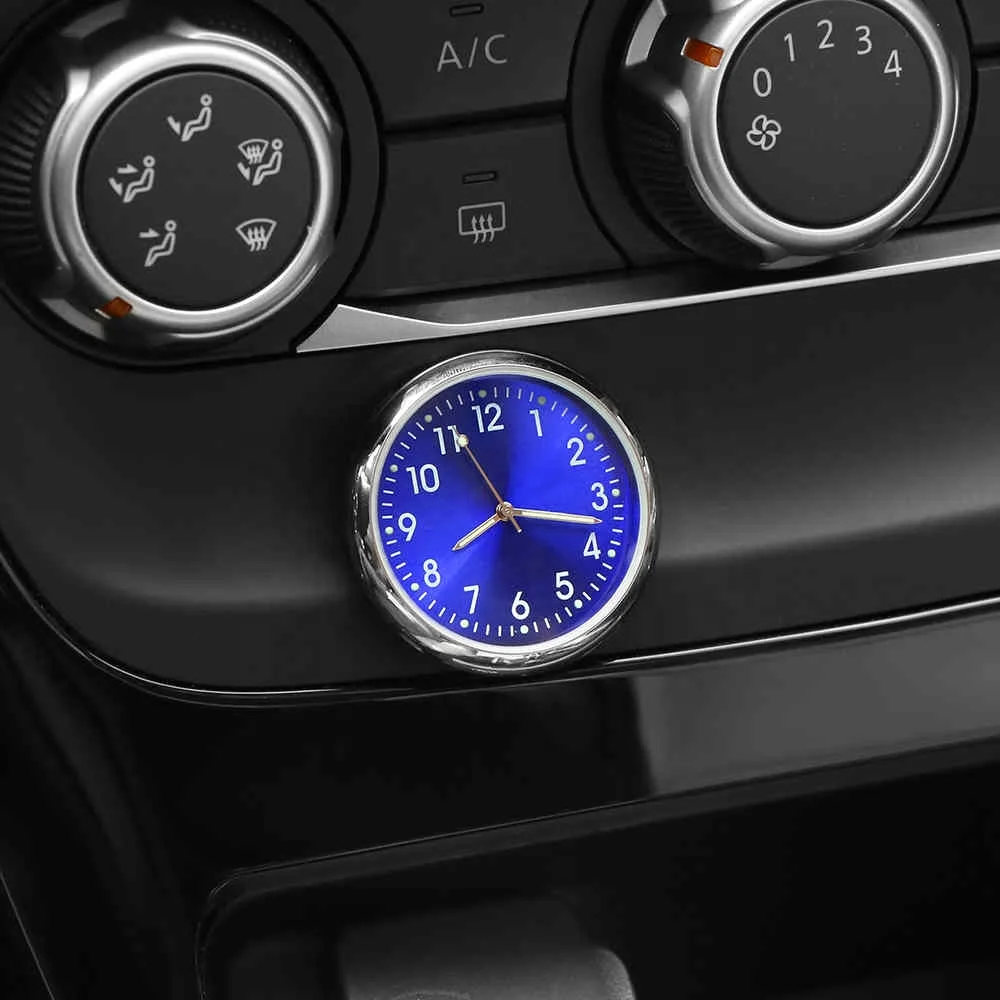 Kaufe Mini Leucht Auto Gauge Uhr Auto Interne Stick-Auf Quarzuhr Dashboard  Uhr Für Styling Auto Zubehör 48X32MM