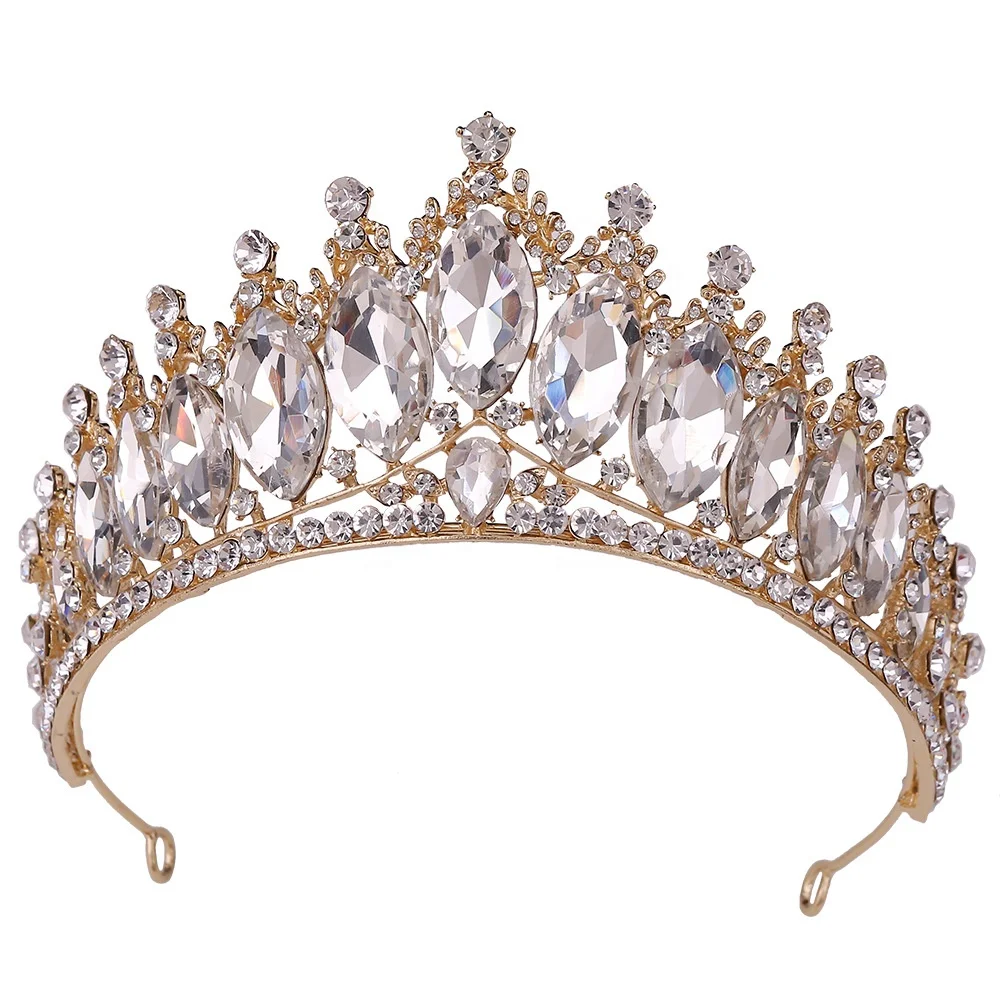 Factory Free Customized Handmade Red Crystal Bridal Crowns Elegant Silver Diamond Rhinestone Wedding Tiaras