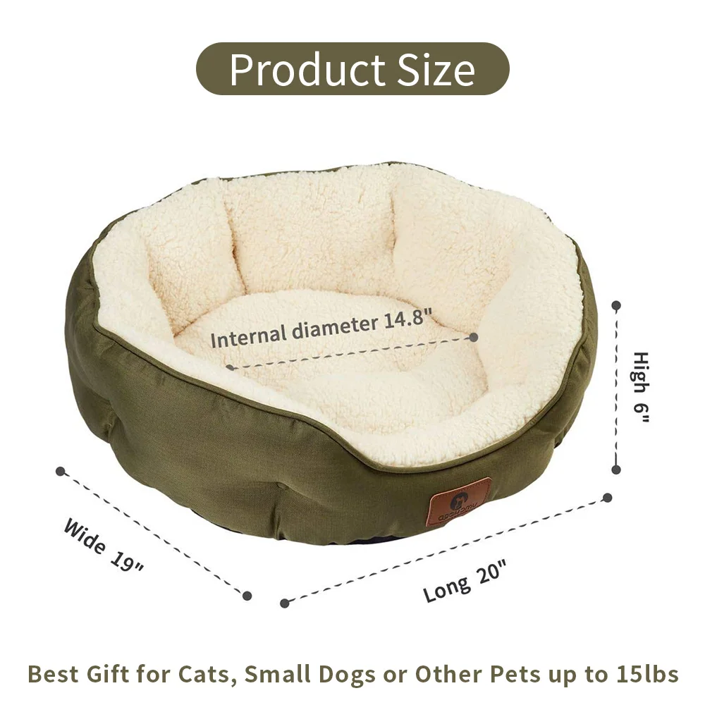 Custom made non slip fluffy color round pet cat sleeping luxury dog bed for small dogs details