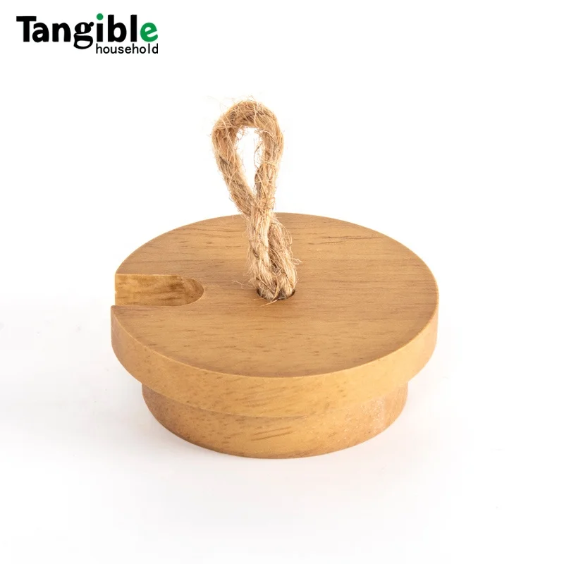Съемные бамбуковые крышки из натурального бамбука с ручкой hemptwist для герметичных банок