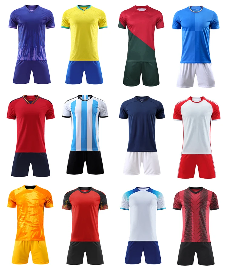 New Custom High Quality Men s Football Kits Jersey Set Team Club Soccer 