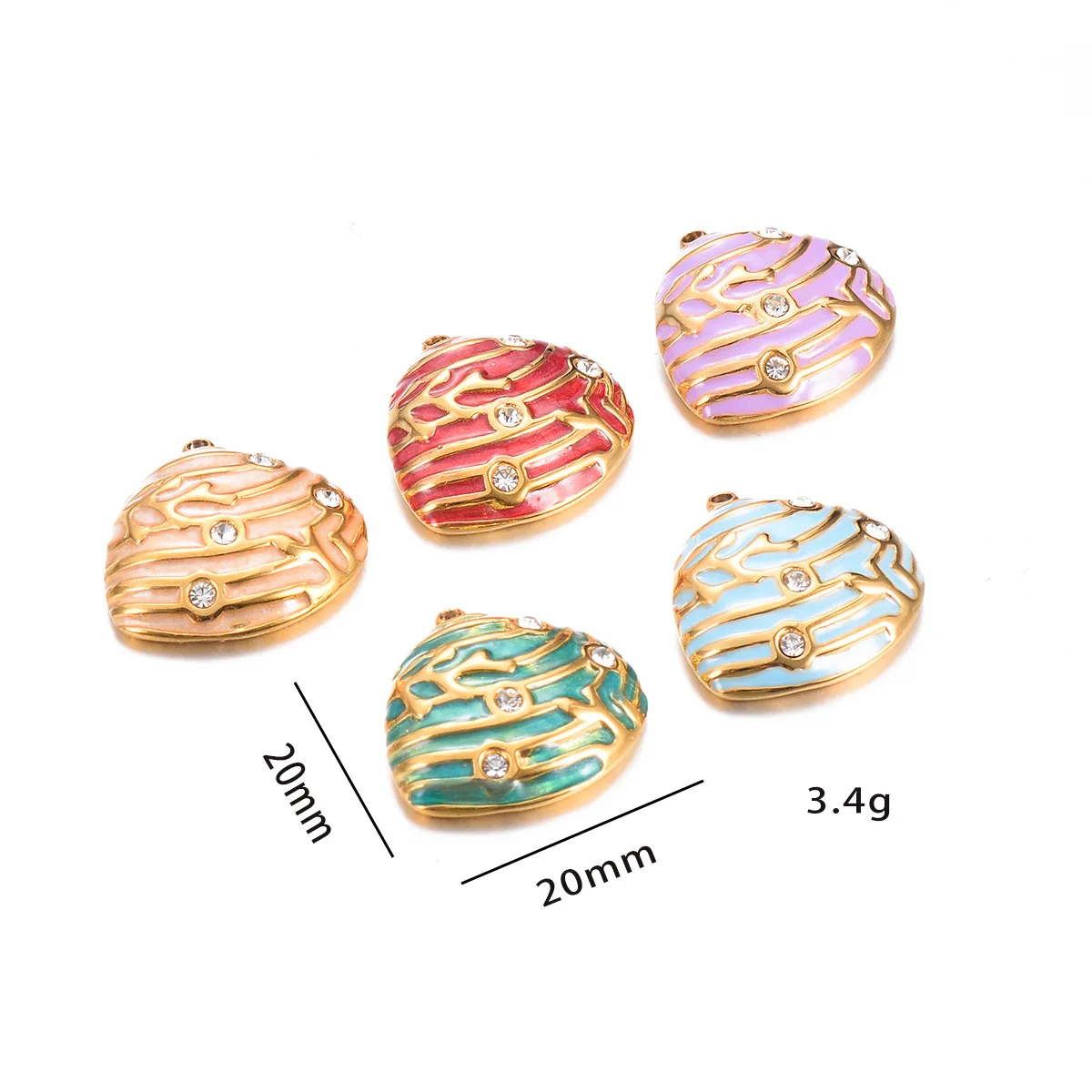 Hot Colorful Ocean Shells Diy Stainless Steel Pendant Oil Dripping Accessories Necklace Earrings