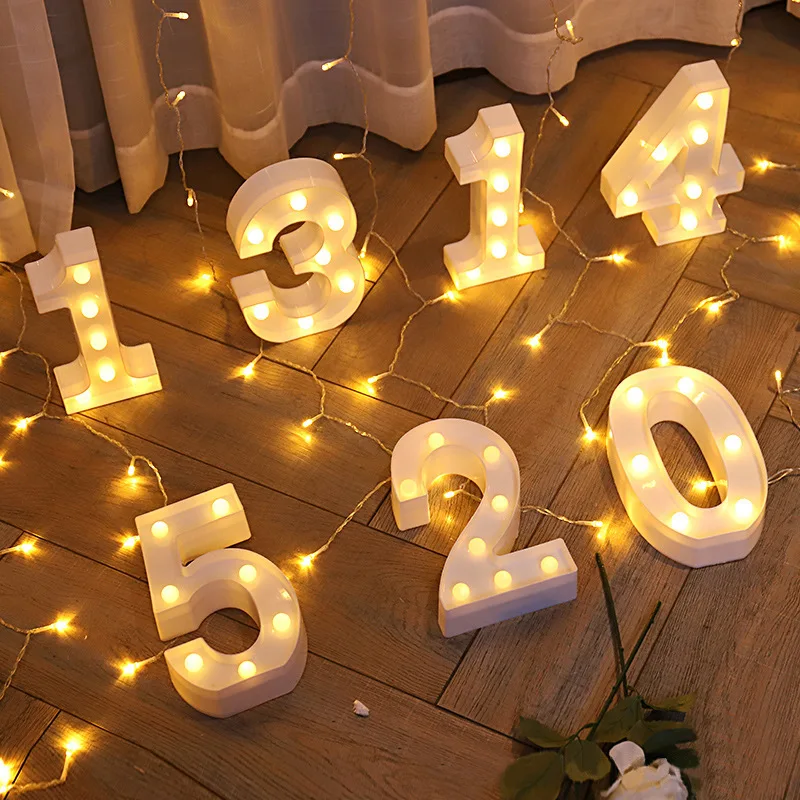 LED Battery Rechargeable Number Led Marry Me Light Up Letters Night Light Gift Christmas Sign Birthday Party Wedding decoration factory