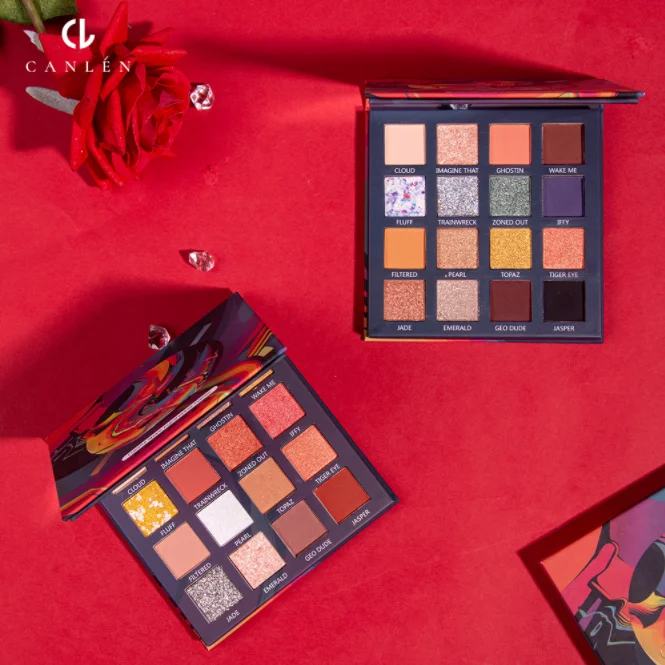 Новинка, тени для век 16 цветов, тени для век земляного цвета, матовые, фиолетовые, оранжевые, портативные, оптовая продажа, частная торговая марка, тени для век