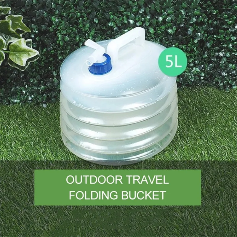 Customized 5L 10L 15L BPA-Free Camping Kettle Foldable Collapsible Outdoor Water Bucket Logo Gravure Printing Shrink Treatment