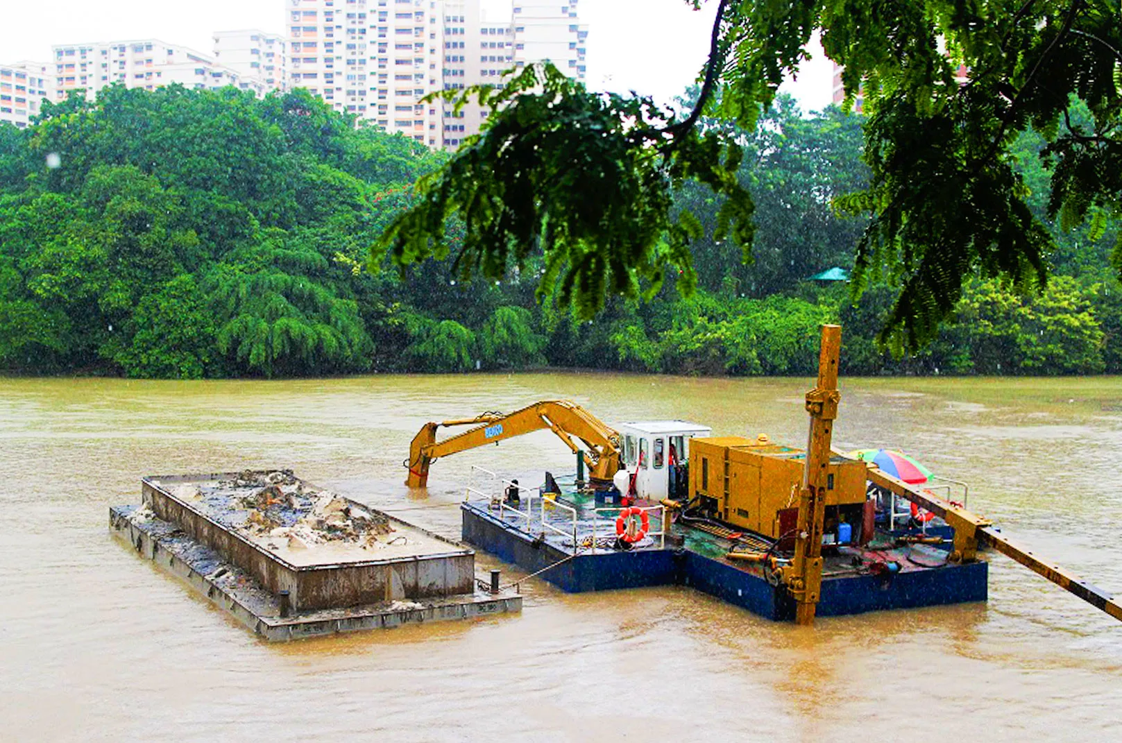 Customized Size Modular Container Pontoons excavator Platforms Barges From China