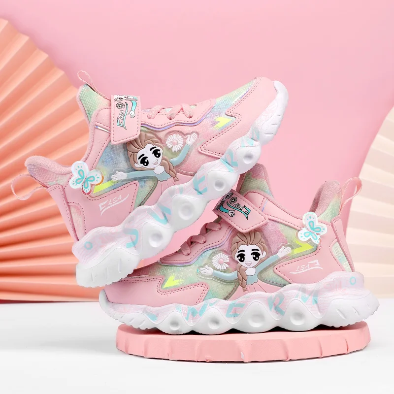 
 Лидер продаж; Детские зимние кроссовки из искусственной кожи с рисунком  