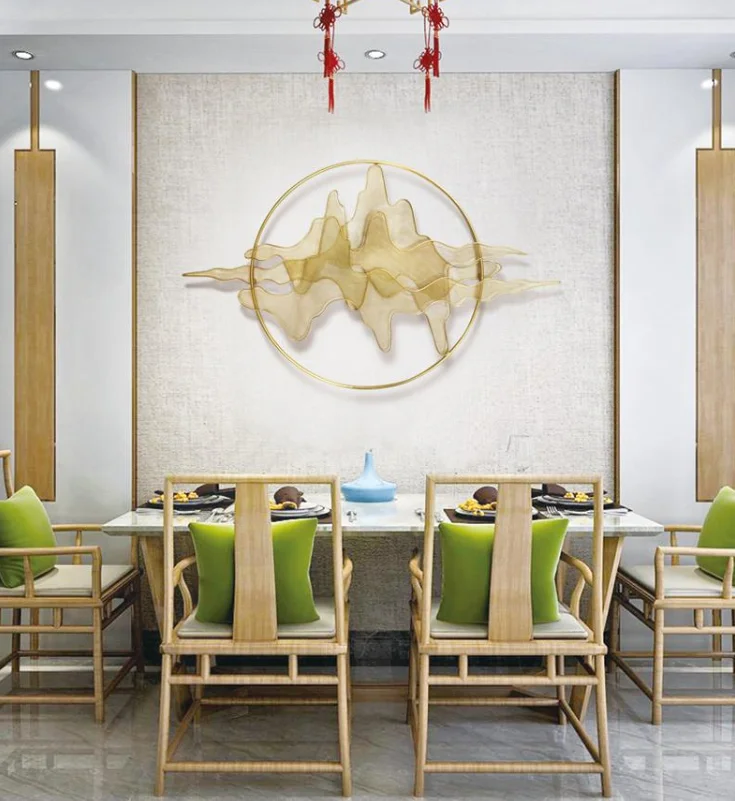 Modern Golden Metal Wall Art Decoration Round Shape Wall Decor Buy