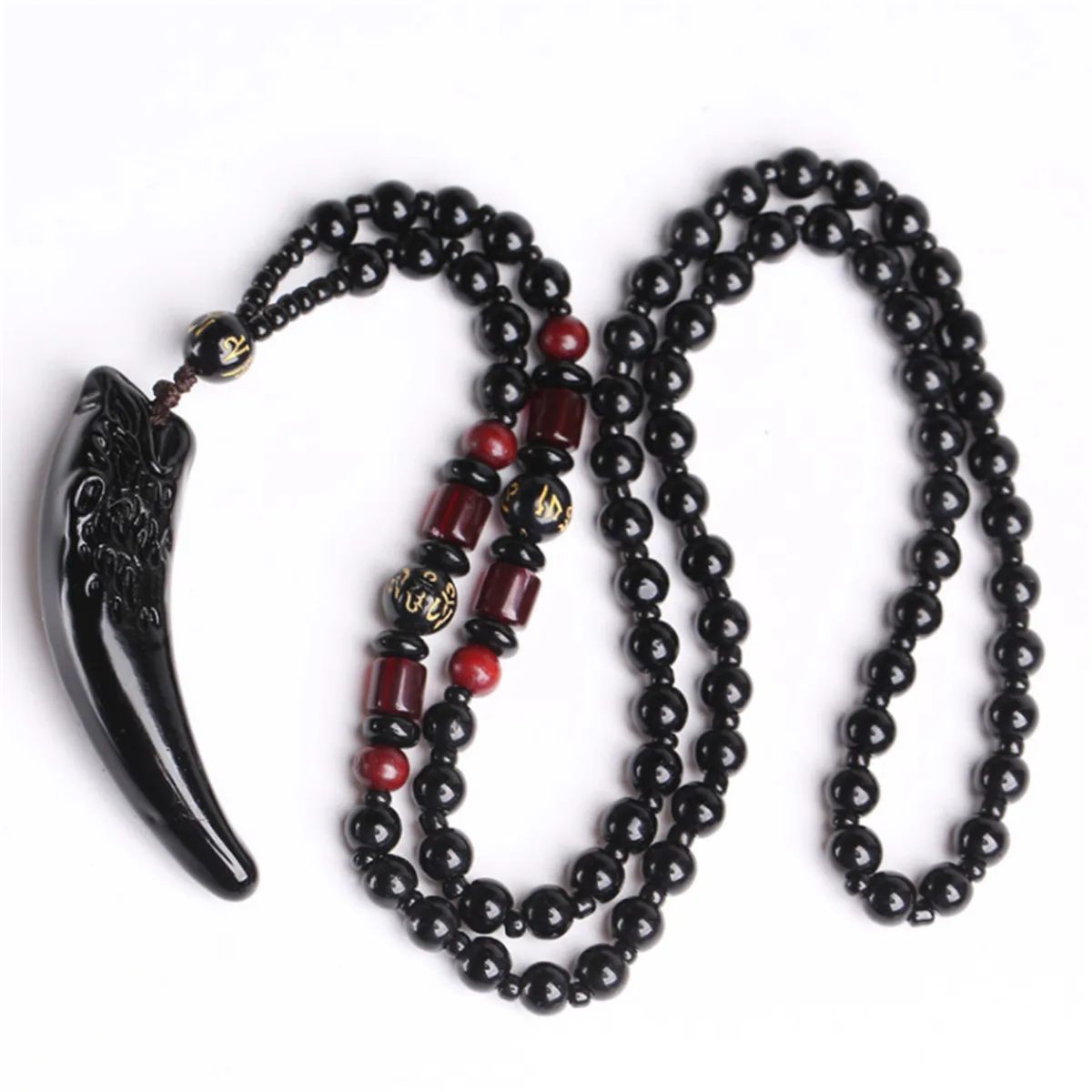 Natural Stone Black Obsidian Pendant 