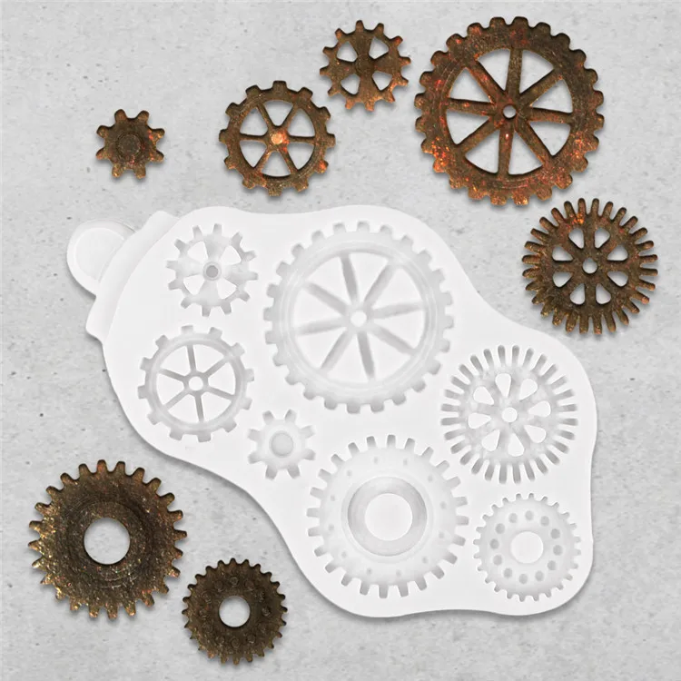Gear Moon Star Clock Wing Silicone Mold  Fondant Chocolate Resin Mold Art Crafts