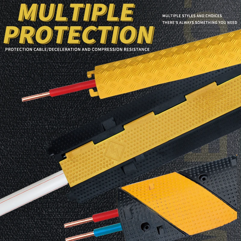 Rubber and Plastic Cable Protector 2 Channel  Cable Tray   Cable Protector Floor Pvc Trunking