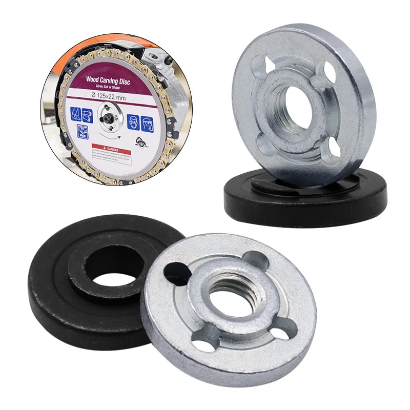 Angle Grinder Nut Set – Inner & Outer Hexagon With Stainless Pressure Plate & Wrench, 6-Piece Kit