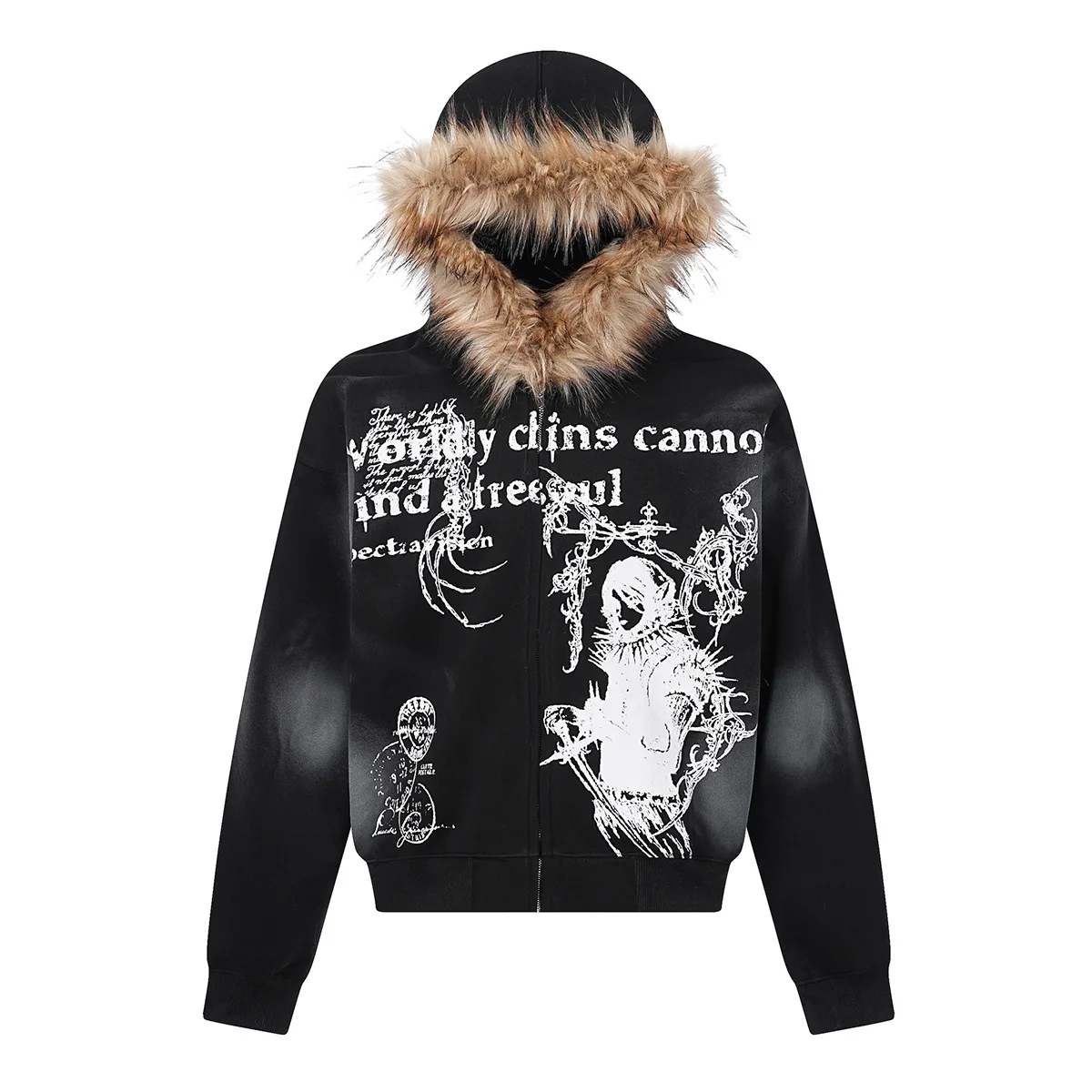 ＜doublet＞ZIP UP FUR YARN CARDIG Men's double zippers knitted cardigan Regular Full Zip Up
