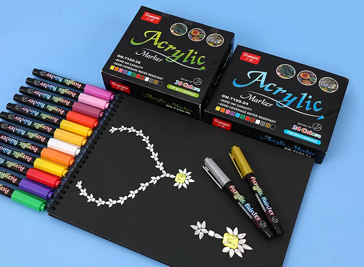 Acrylic Paint Brush Markers 60 Colors Acrylic Paint Pens For Rock,Glass Painting,Ceramic,Wood