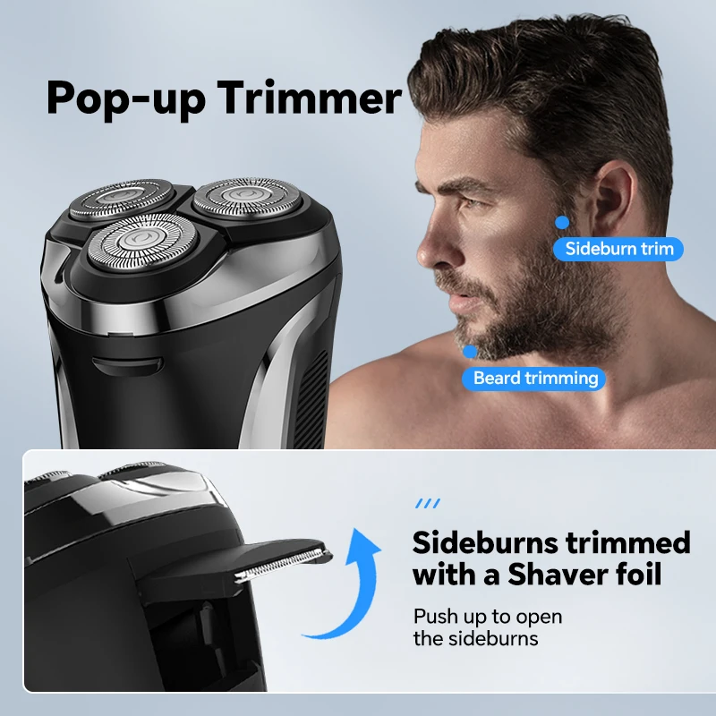 Intelligent Men's Electric Shaver Floating Structure New USB Travel-friendly; for Household RV Use Three Blades for Full Body details