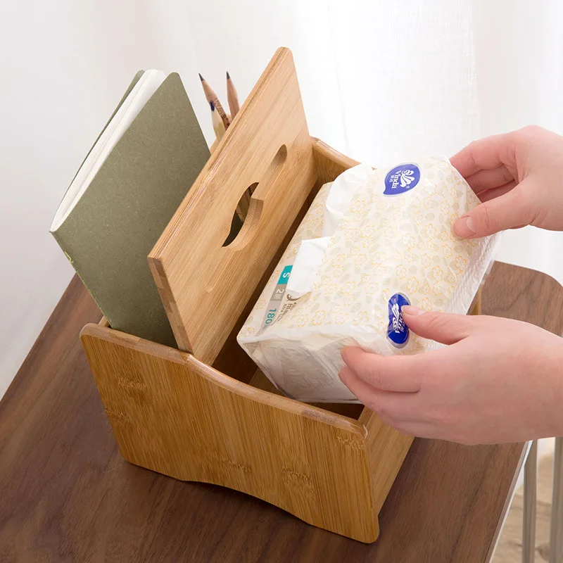 HOSTK ZM2028 бамбуковая деревянная полка-органайзер для рабочего стола с ящиками, настольное мини-хранилище для офиса