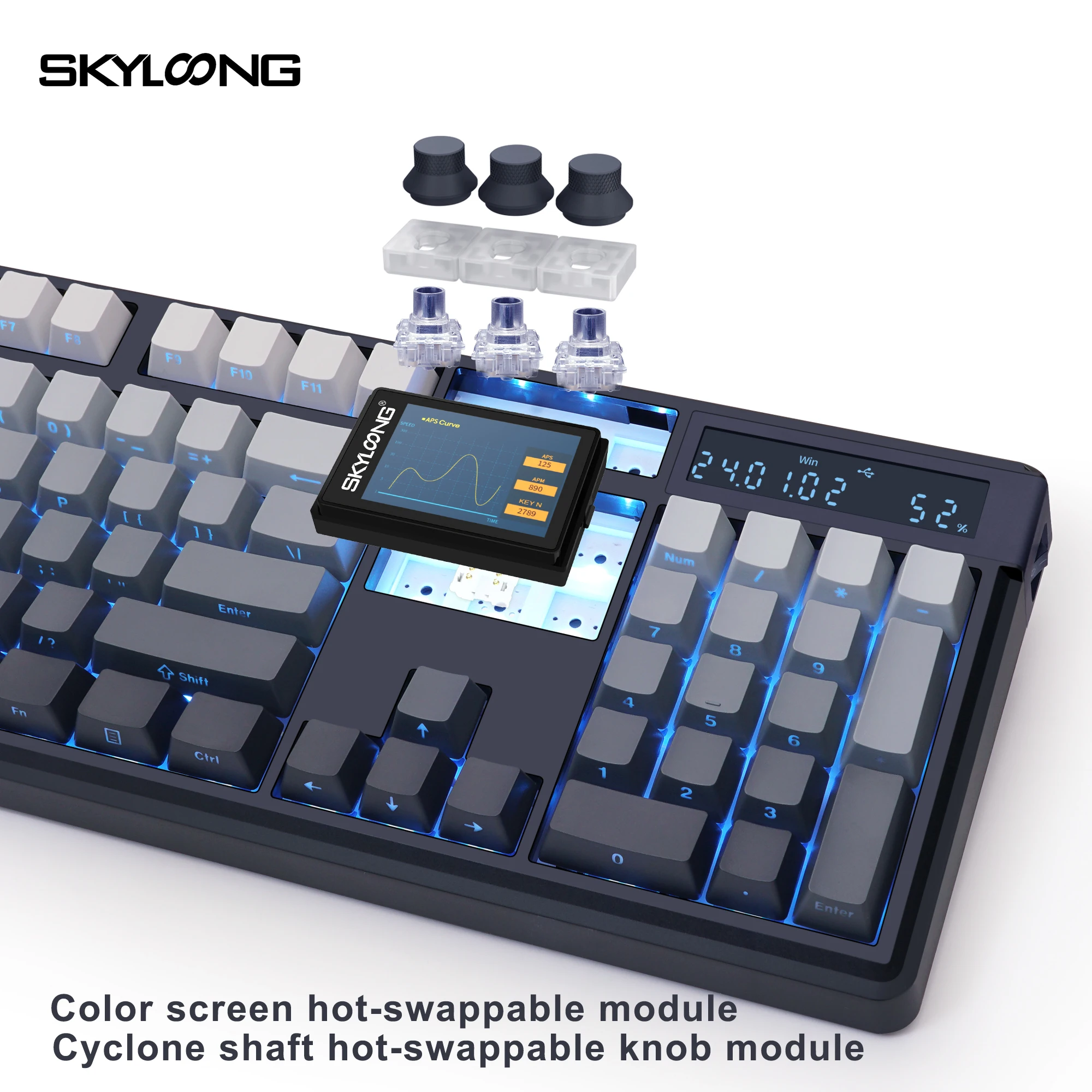 Skyloong GK104 Pro 2 Screen Wireless Mechanical Gaming Keyboard