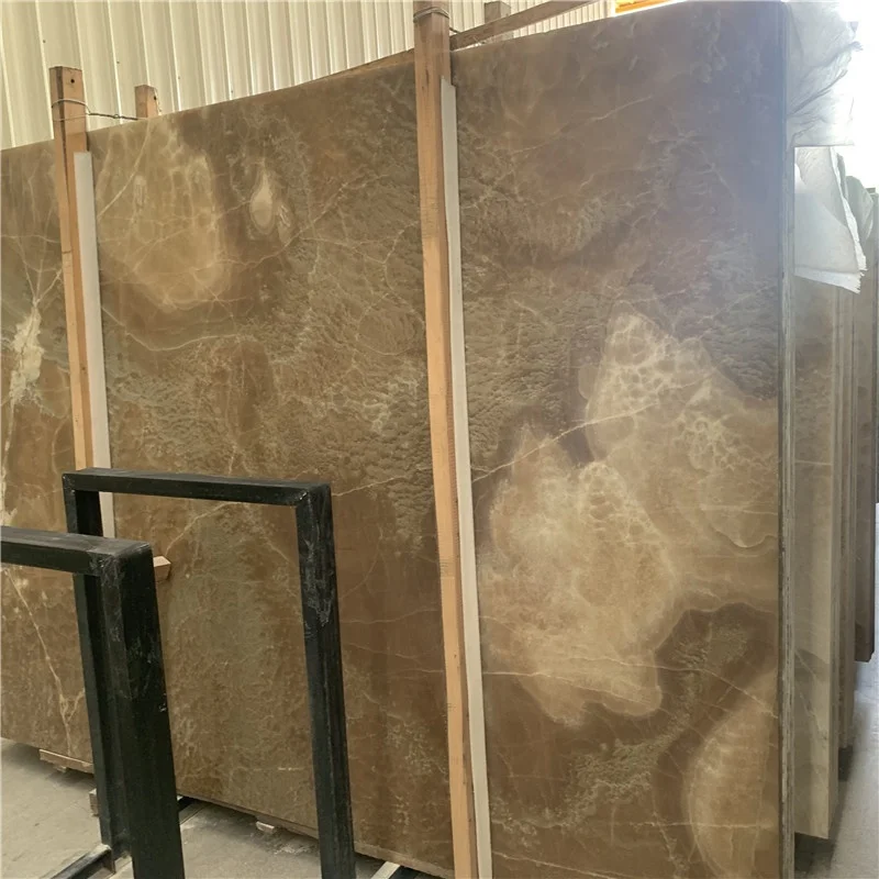 Brown Jade Onyx Slab Background Wall Tile Price Marble