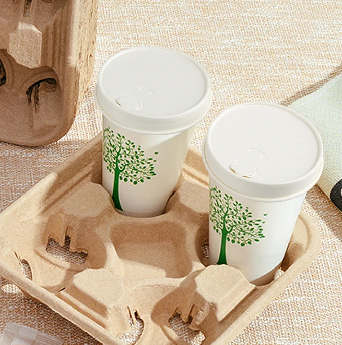 Wholesale Customized Food Grade Bamboo White Hot Drink Kraft Paper Flat Lid for Paper Cup manufacture