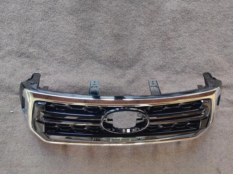 product front bumper center grille for hilux revo 2021 2022 2023 radiator mesh guard black honeycomb fascia replacement body kit part-6