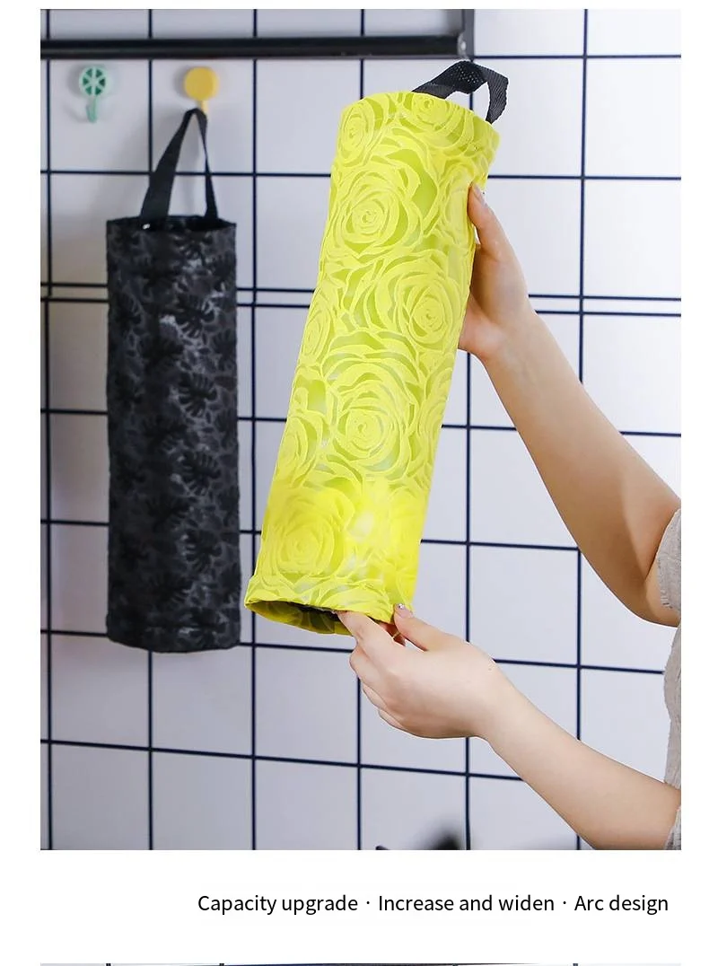 Wall-mounted garbage bag storage Home kitchen plastic bag organizer portable extractor bag storage device details