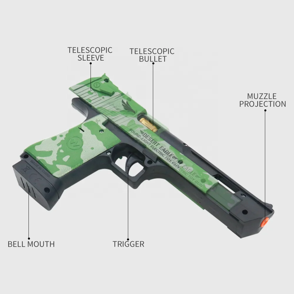 Arma De Brinquedo Desert Eagle Pistola Som Luz Realística