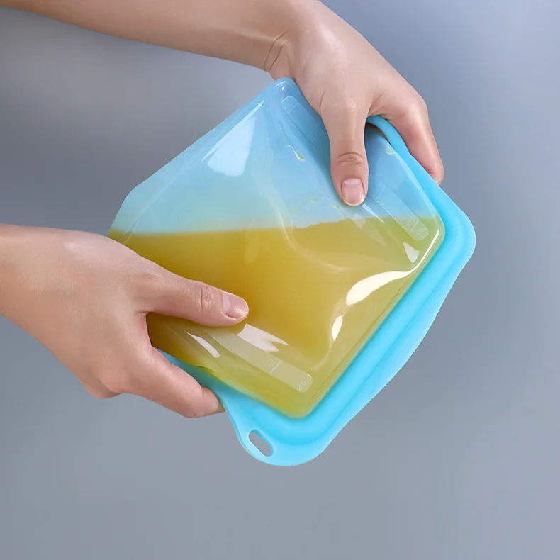 product silicone food storage bags new item silicone free food grade food storage bag set zipper silicone reusable bag-2
