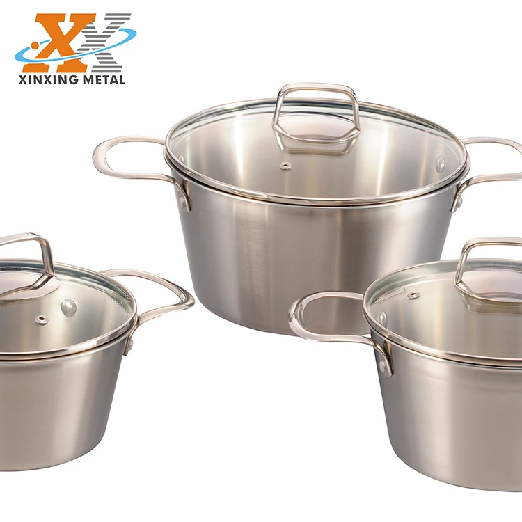 Home Kitchen Cooking Triply 6 Pcs Cone Shape Stainless Steel Pots Cookware Sets manufacture