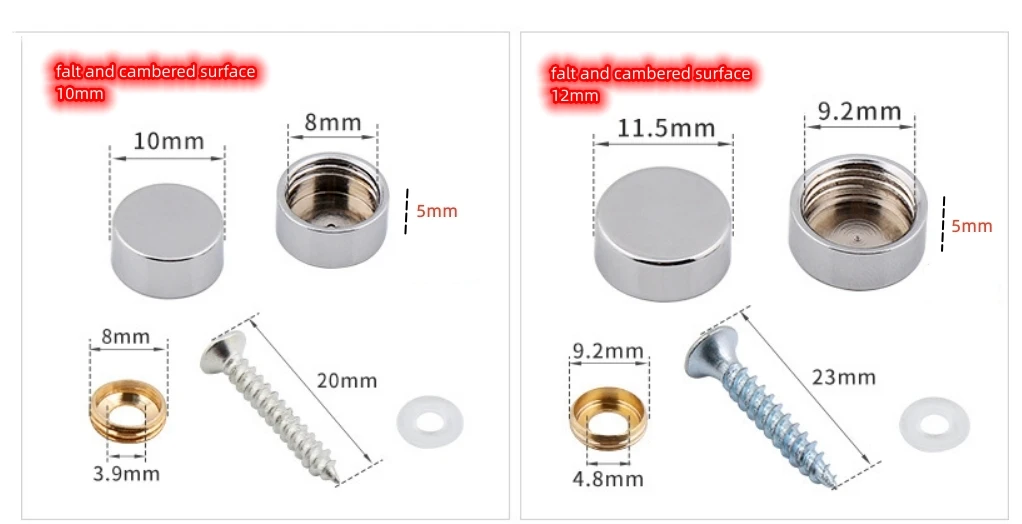 Customized stainless steel advertising screw mirror screw decorative cap screw 10mm -25mm supplier