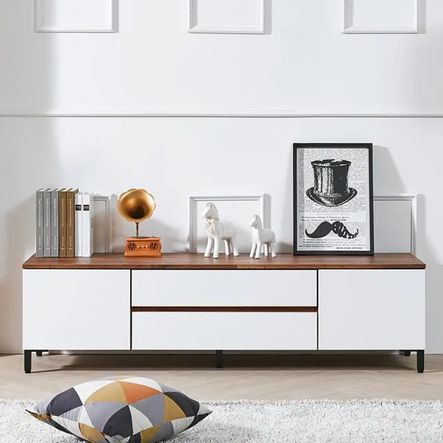 China Factory Cheap Price Living Room Furniture TV Console Simple Solid Wood Manufactory TV Stand