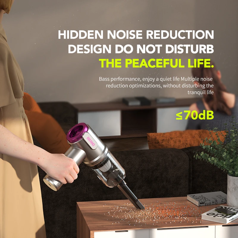 3-in-1 Portable Mini Vacuum Cleaner 120W Wireless Dust Blower with USB Charging for Home Car Pet Hair Office Cleaning