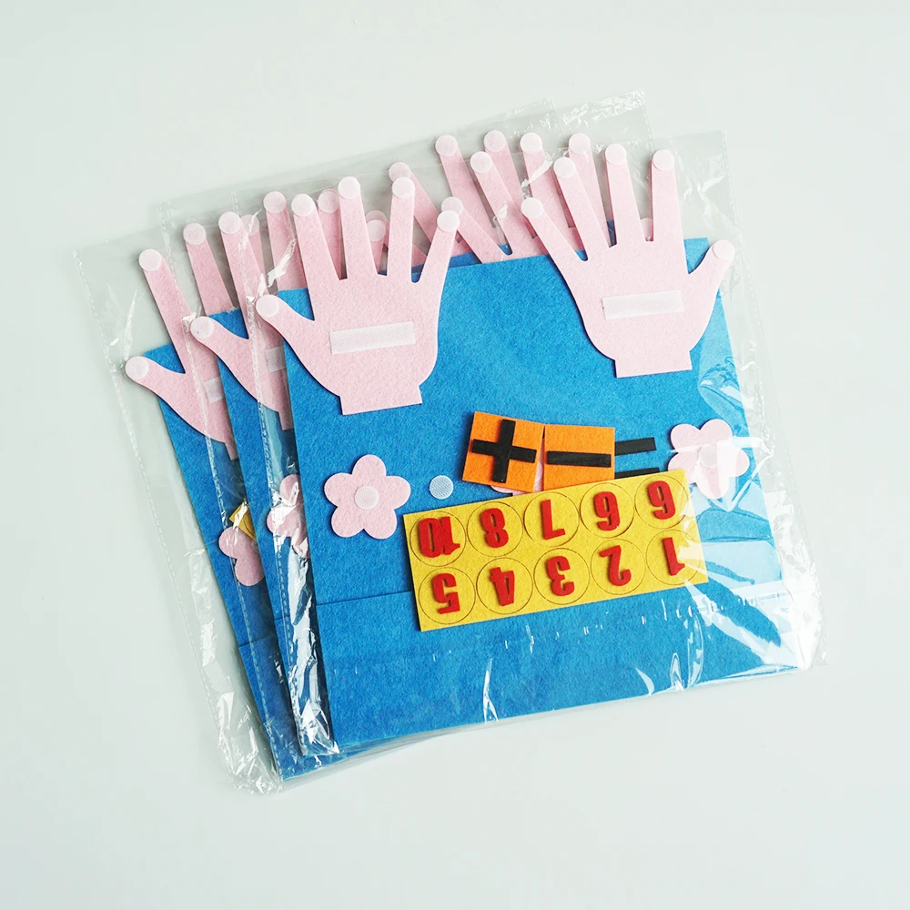Upin learn number counting addition subtraction felt intellectual diy fingers toy