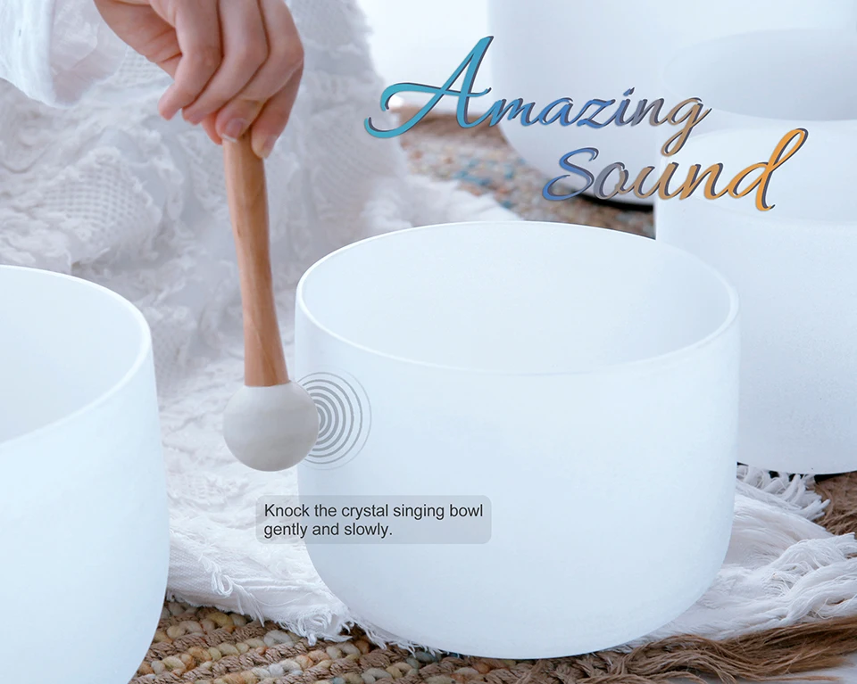 432hz 12 Inch Frosted White Crystal Quartz Singing Bowl With Free ...