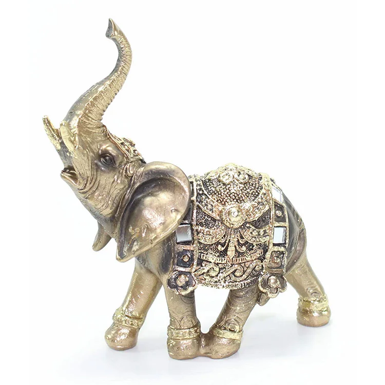 wholesale hand painted wealth lucky resin golden elephant