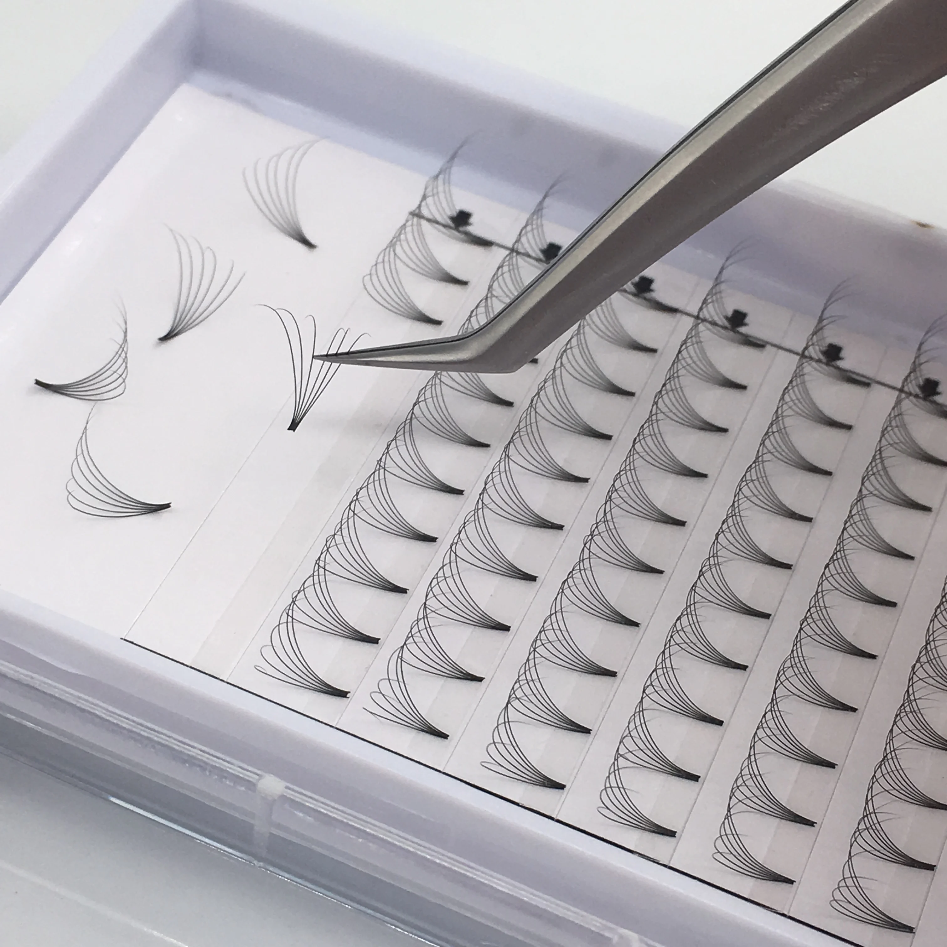 Русский объем готовые веерные ресницы 3D 4D 5D 6D процветающие ресницы 0,05 0,07 0,10 синтетические шелковые ресницы