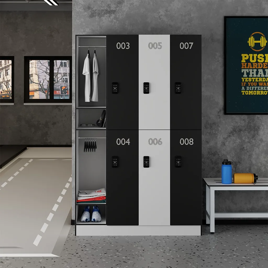 Innovative Design Large Capacity 4 Door Steel Locker Cabinet Customized Size Public Z Shape Clothes Locker for Storage