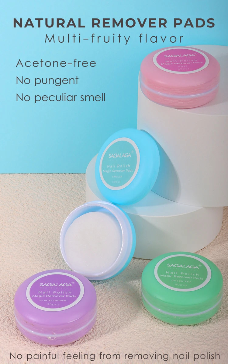 Sagalaga 50pcs Fruits Scents Gel Polish Remover Pads Foil Nail Art