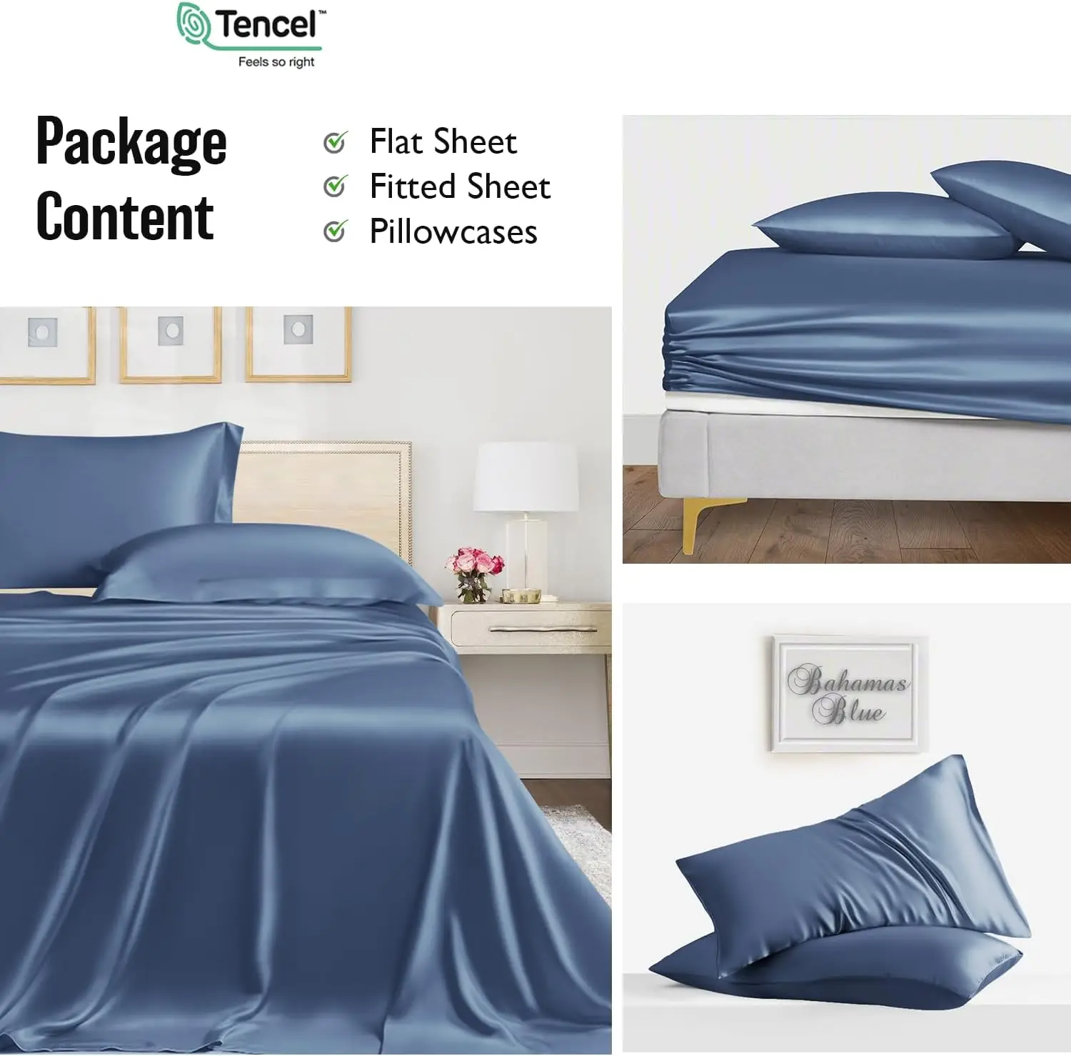 Luxury Bed Sheet Pure Tencel 100 King Size Bedsheet Bedding Set