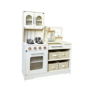 2026 New White Realistic Features with Storage Light Pretend Play Fun of Cooking Kitchen Toys for Kids Gift