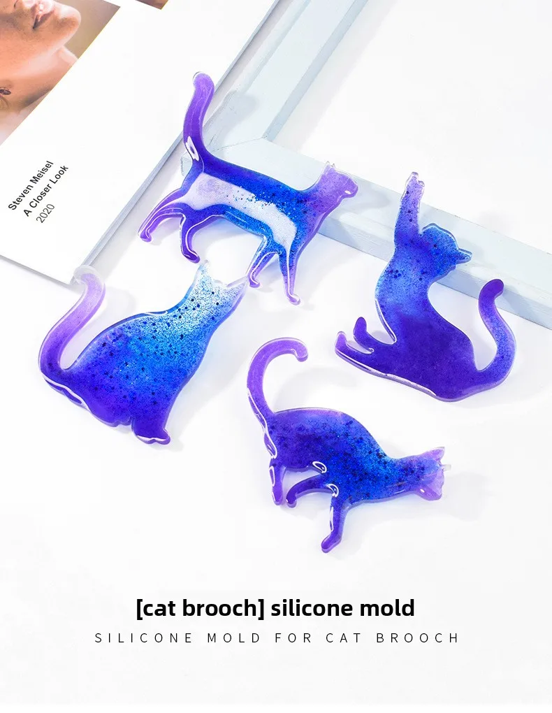 DIY Crystal Glue Cat Nose Pin Silicone Mold, Lucky Cat Fashion Bag Pendant Earrings Decorative Silicone Mold factory