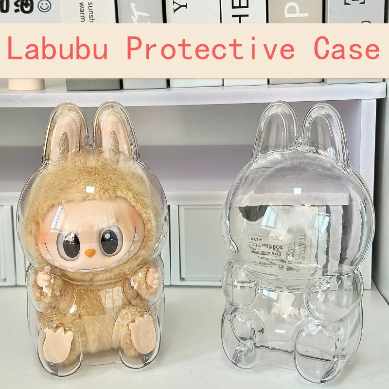 Factory Version 2 Have a Seat Labubu POPMART Original Toy Figure Display Case Accessories Transparent V2 Labubu Protective Case