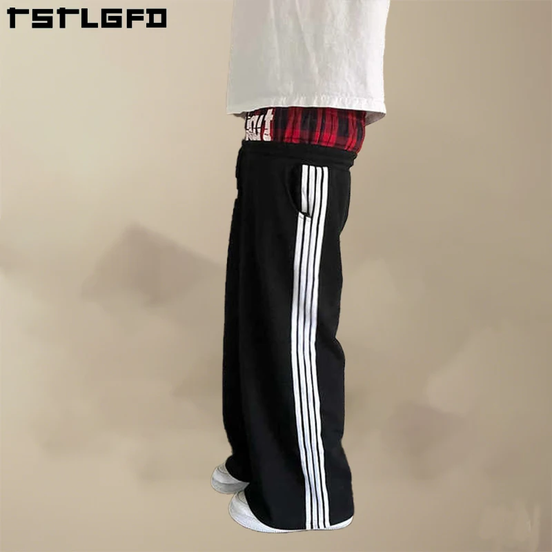 DGZTWLL Jogginghose Herren Baggy Jogger Open Leg Haushose