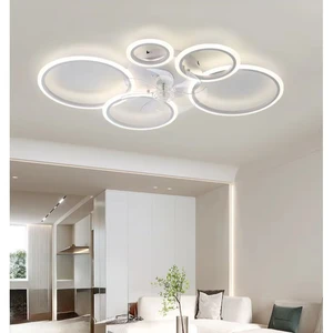 JACKSUN LED Ceiling Fan Light for Living Room Bedroom Simple Modern Iron Body Fan Light